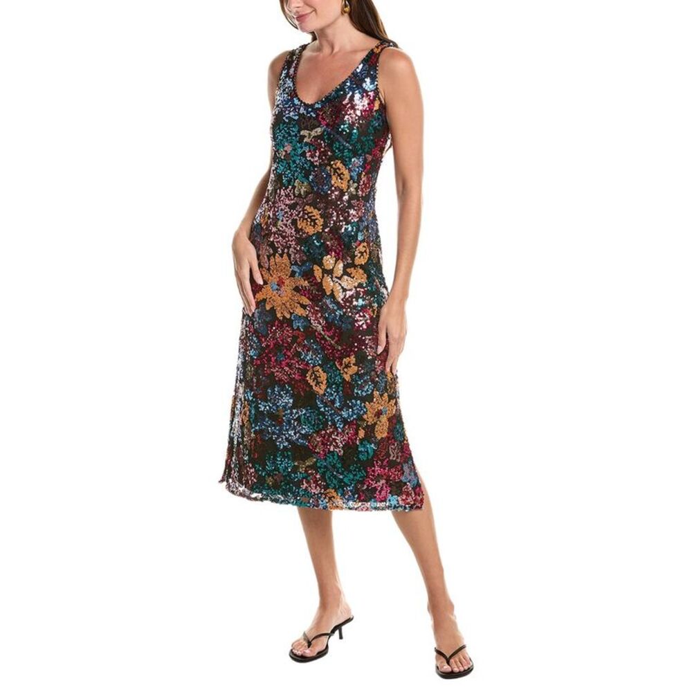 Johnny Was Womens  Rosali Sequin Dress, Black